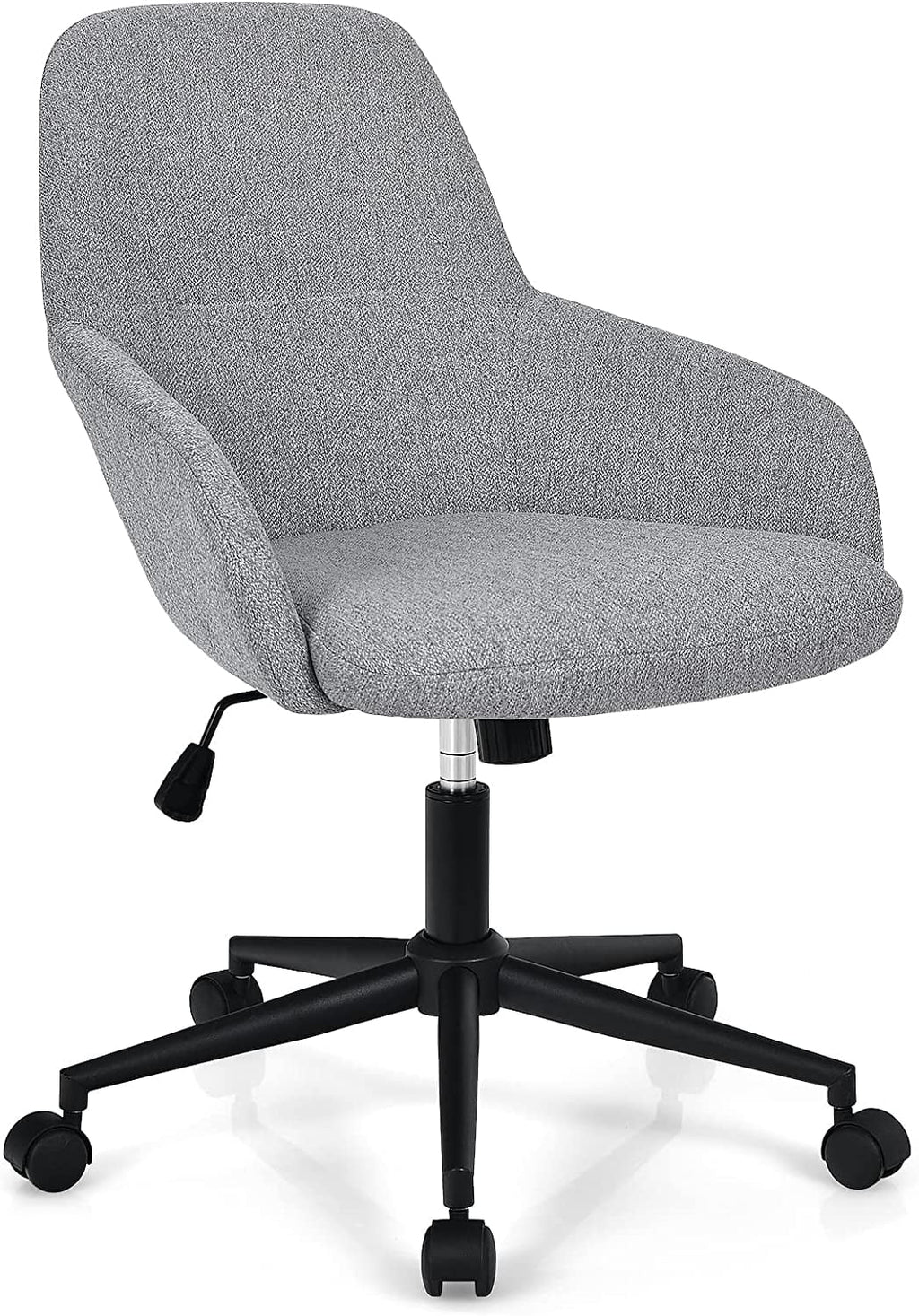 Grey Linen Fabric Upholstered Office Chair W923397