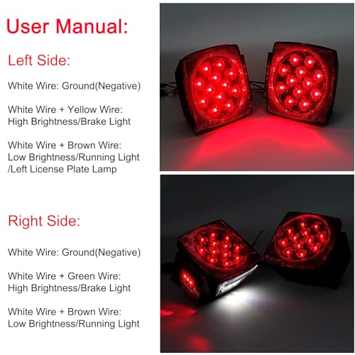 12V LED Trailer Light Kit with 25ft Trailer Wire Z389