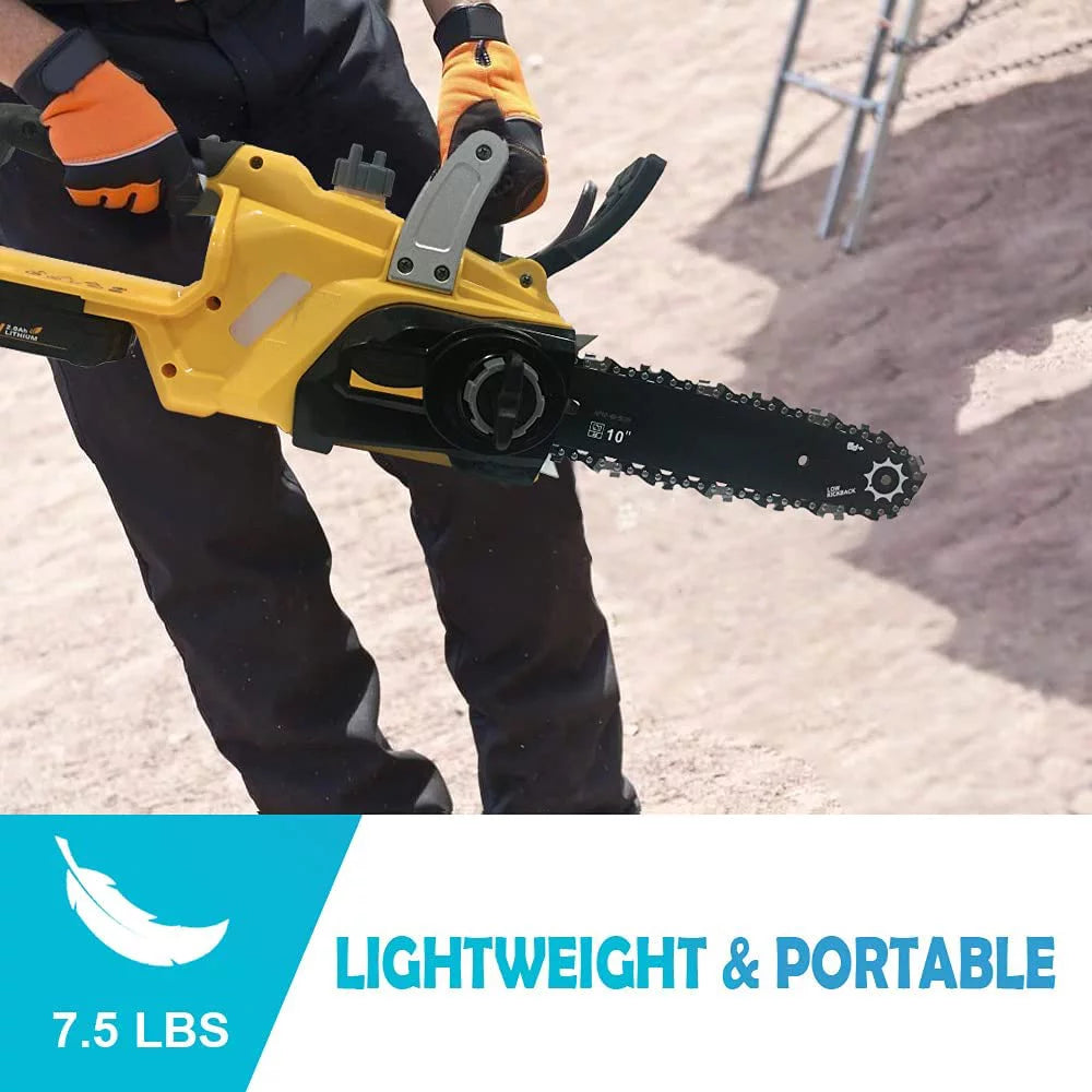 Cordless Chainsaw, 10-inch Brushless Chain Saw with 20V Rechargeable Batteries and Charger I9336
