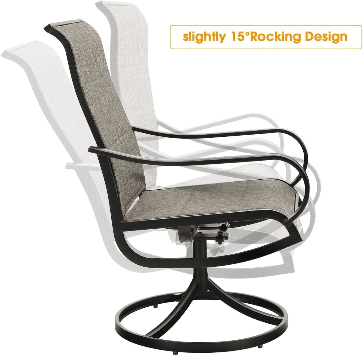 9 Piece Patio Dining Set with Padded Textilene Swivel Chairs and Expandable Table W946036
