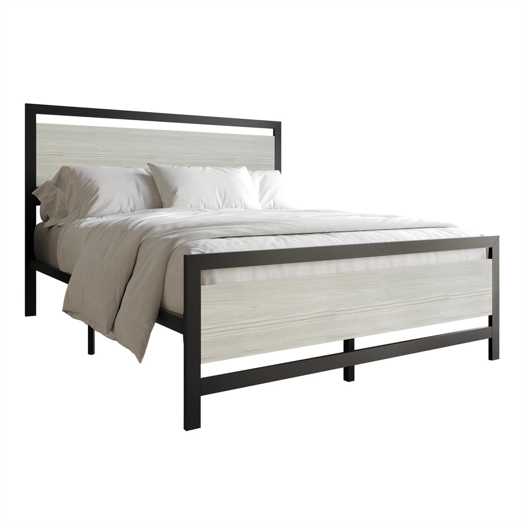 Twin Metal Platform Bed Light Grey I539