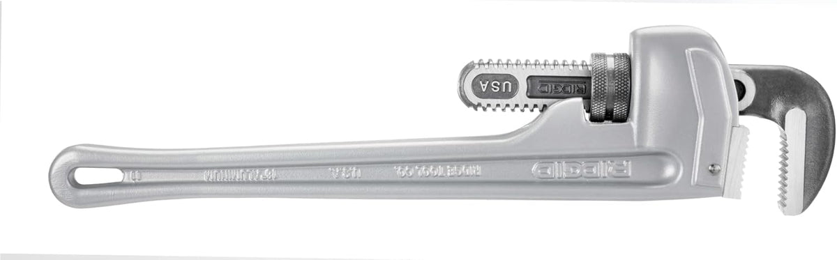 Aluminum Straight 18" Plumbing Pipe Wrench, Silver, Pack of 2 H604