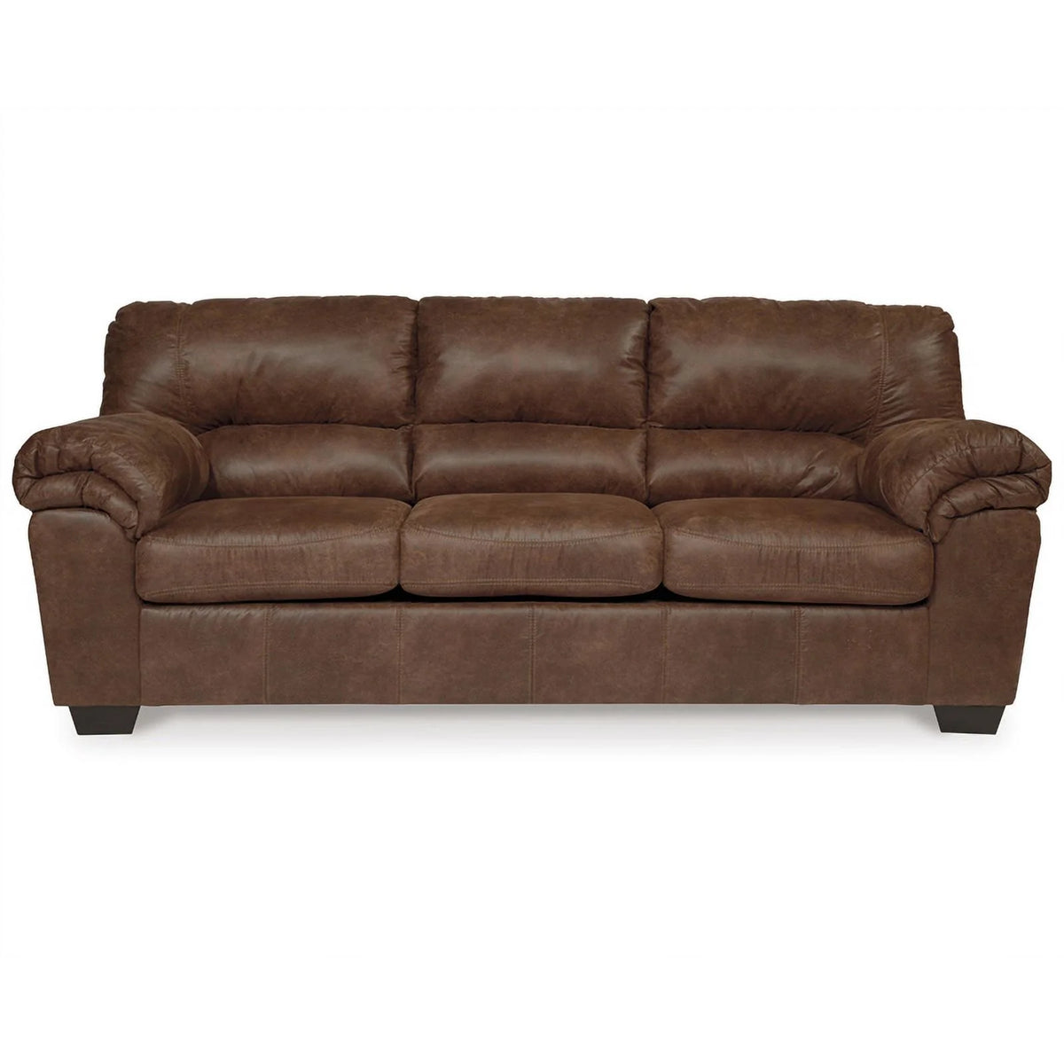 Faux Leather Full Sleeper Sofa in Coffee Dark Brown T880