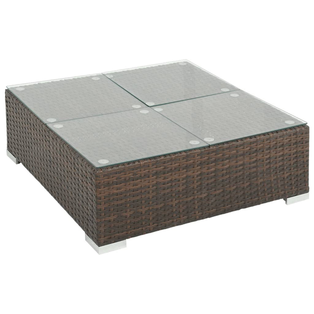 6 Piece White Cushioned Poly Rattan Patio Conversation Set with Coffee Table K10796