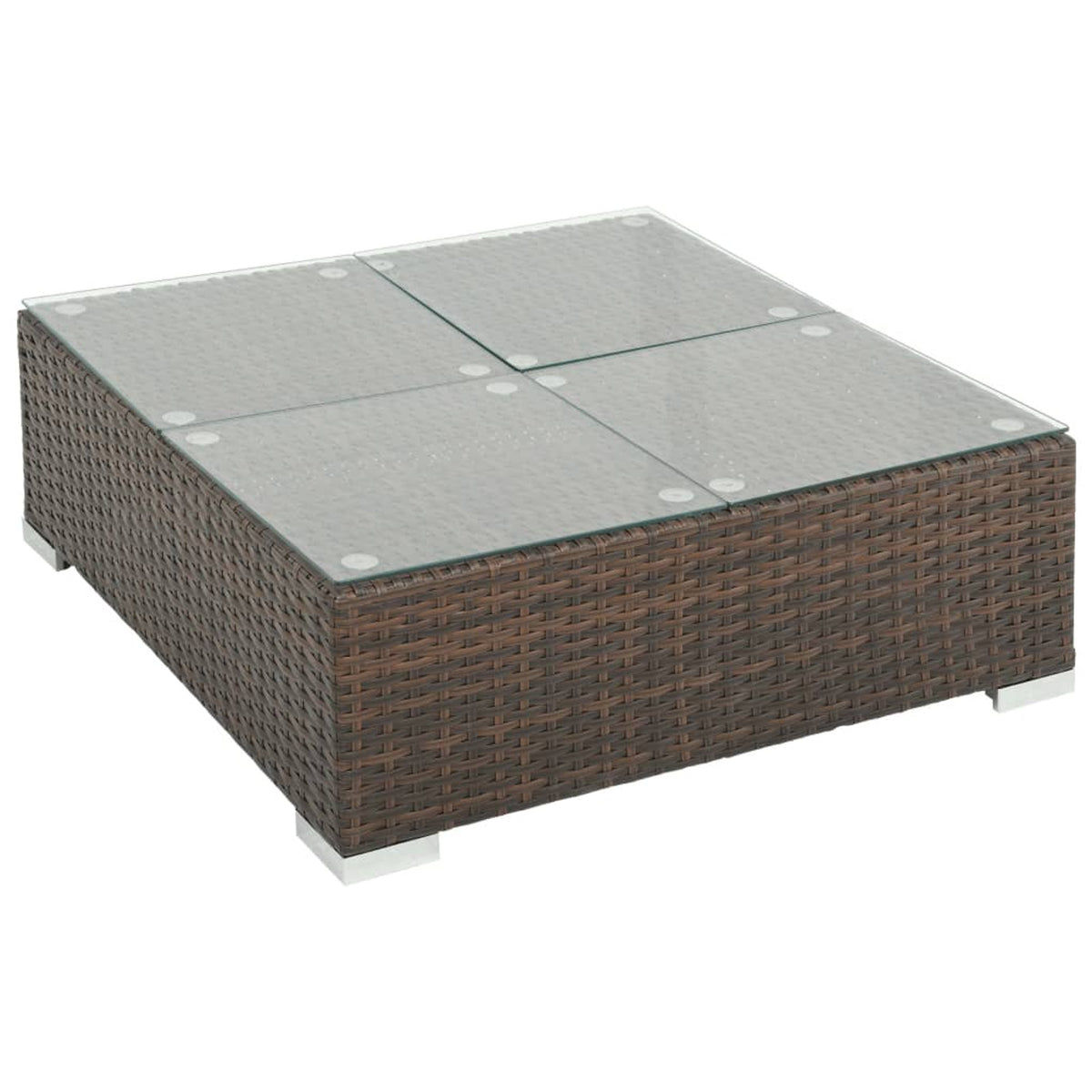 6 Piece White Cushioned Poly Rattan Patio Conversation Set with Coffee Table K10796