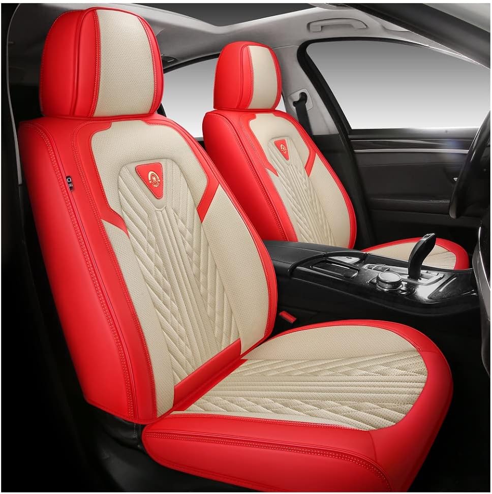 Black PU Leather Car Seat Covers 5 Seats Full Set G748810