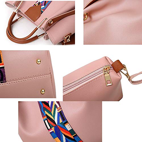 Black PU Leather Shoulder Bag Set 4pcs J857