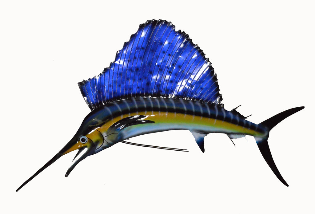 Metal Hand Carved Sailfish Marlin Wall Art Sport Fishing Trophy Fishing Collection Ship Boat Tiki Bar Man Cave Charter Captain A8713