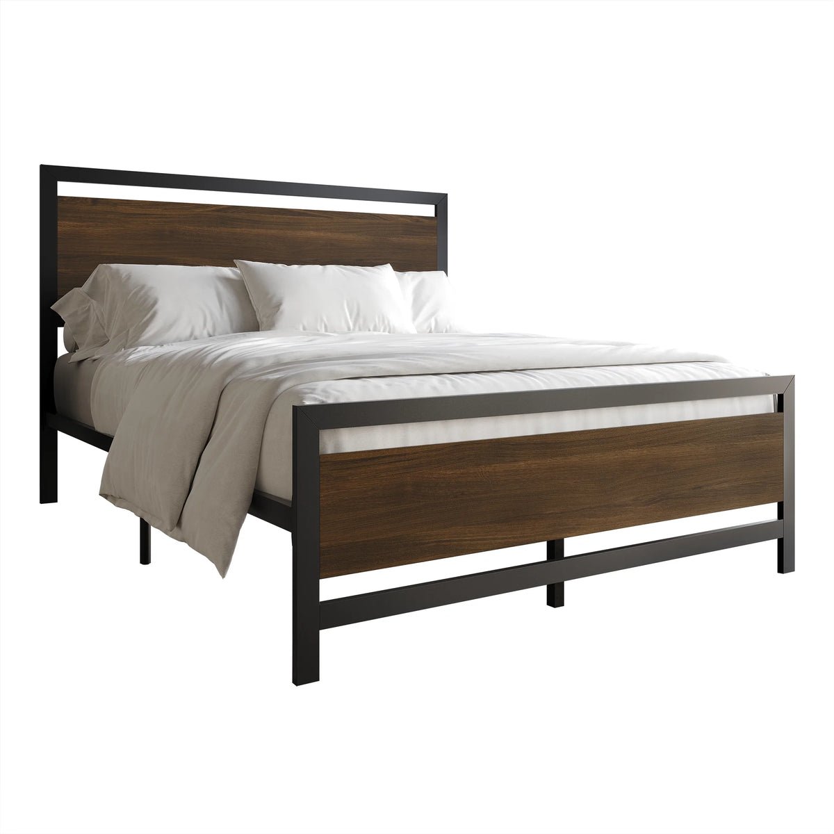 Twin Metal Platform Bed Light Grey I539
