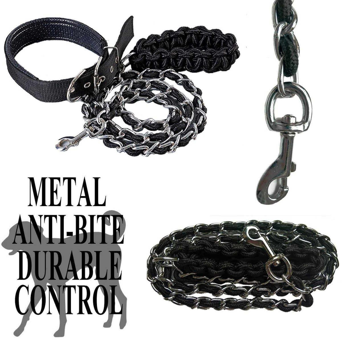 Metal Dog Leash with Collar A19438