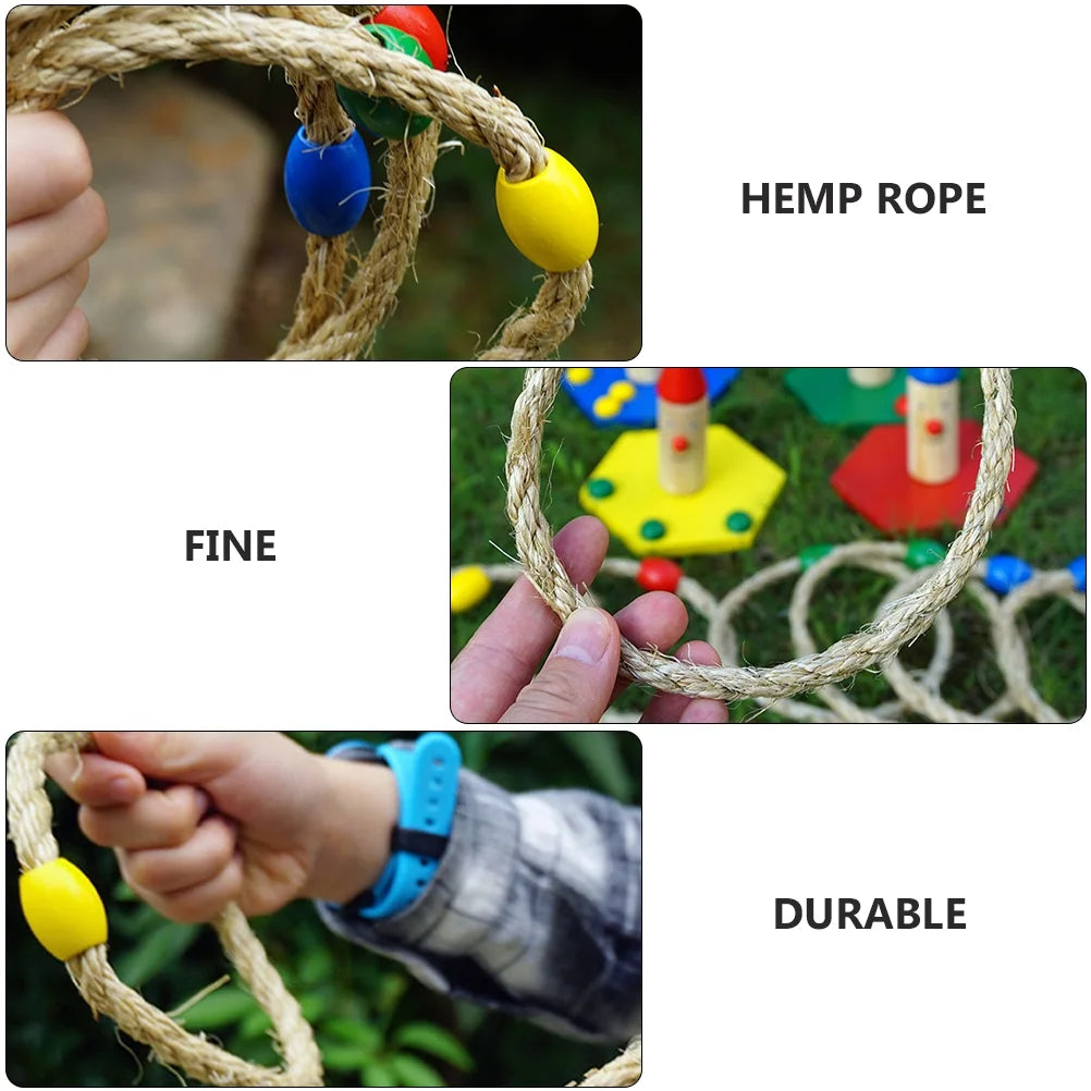 30 PCS Wooden Ring Toss Game Outdoor Toys G78321