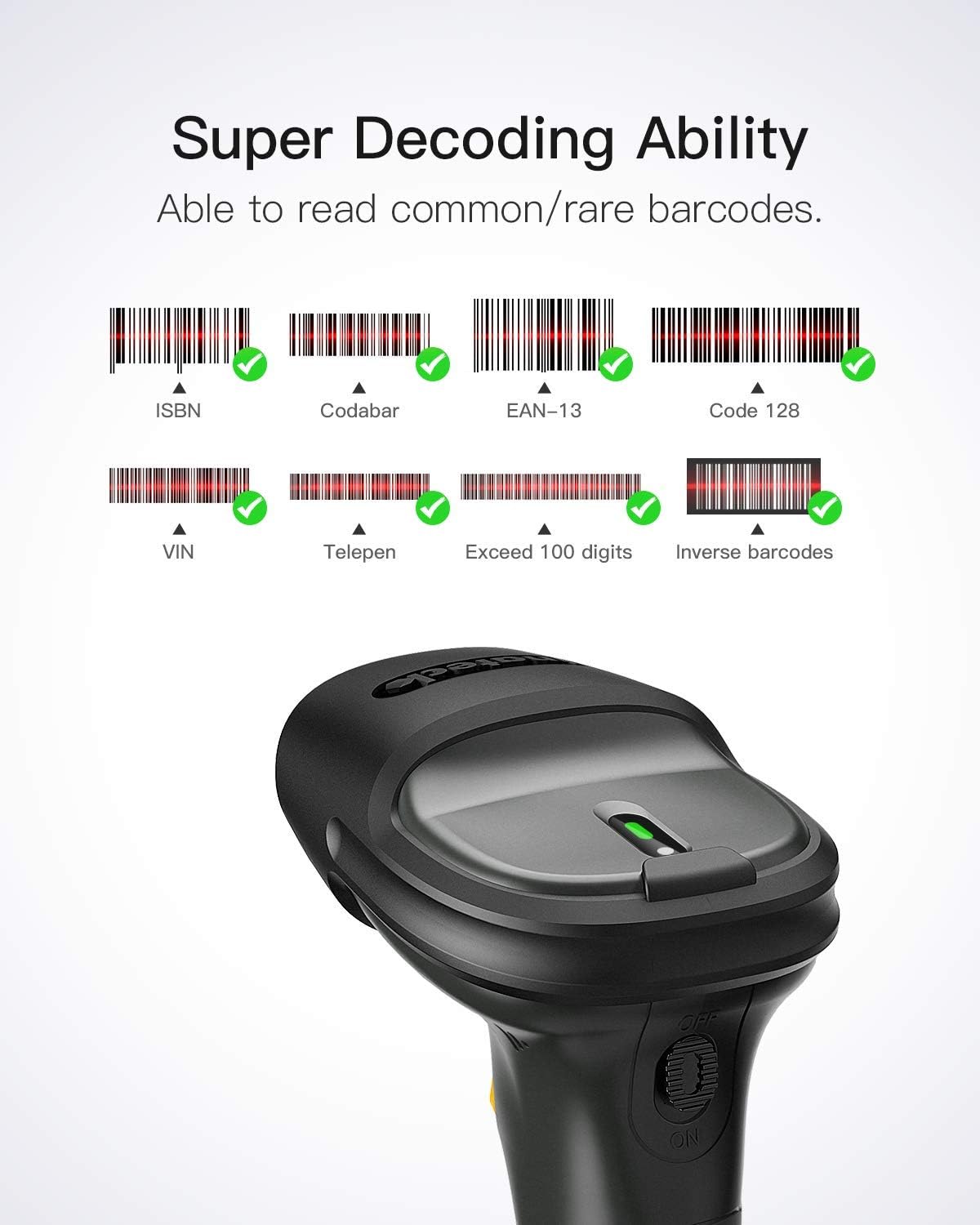 Wireless Barcode Scanner with Vibrating Function R253