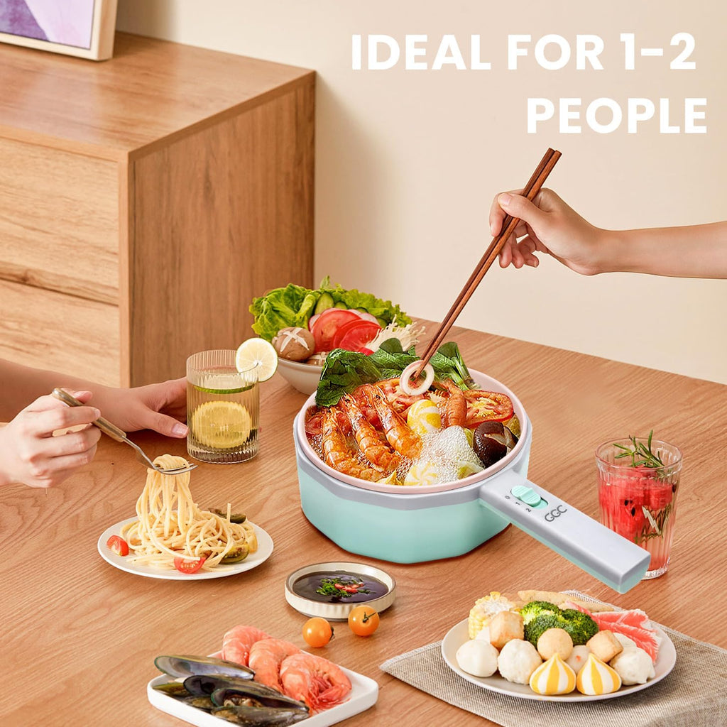 1.5L Non-stick Electric Hot Pot with Steamer M8845