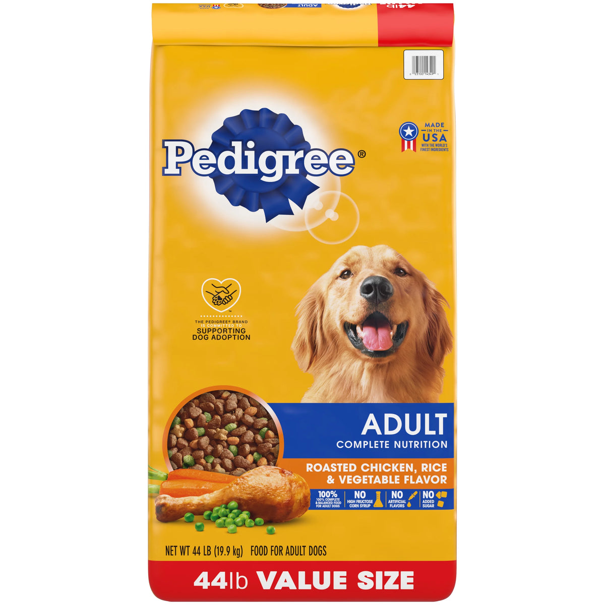 44 lb Adult Dry Dog Food Roasted Chicken Rice Vegetable Flavor Kibble G7837