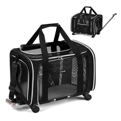 Purple Soft Side Dog Carrier Bag with Wheels Q730747