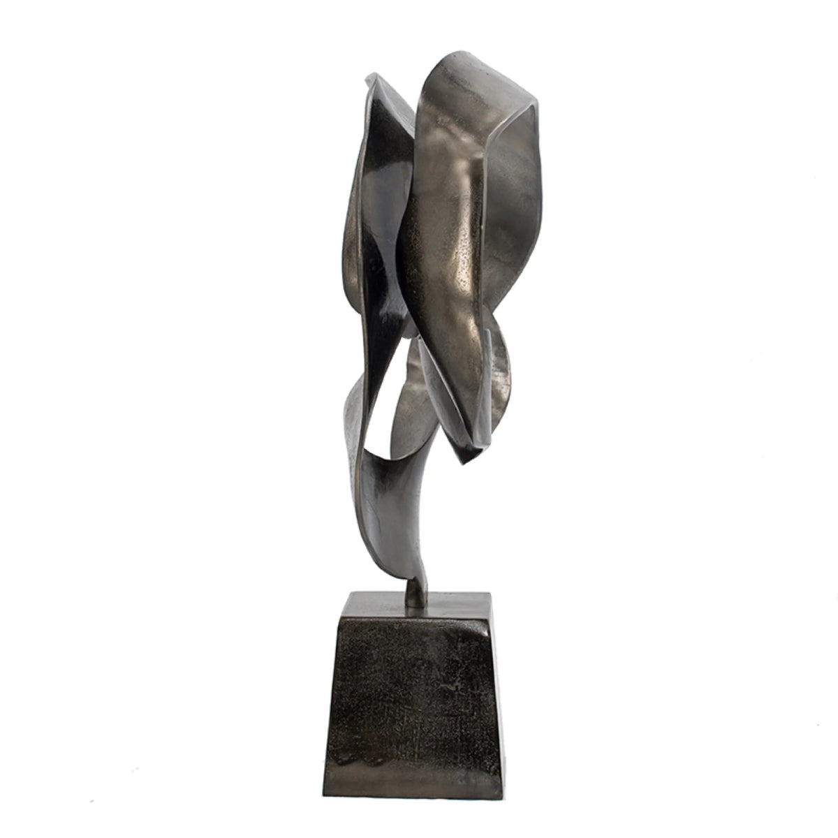Black Abstract Sculpture on Pedestal Base D2673