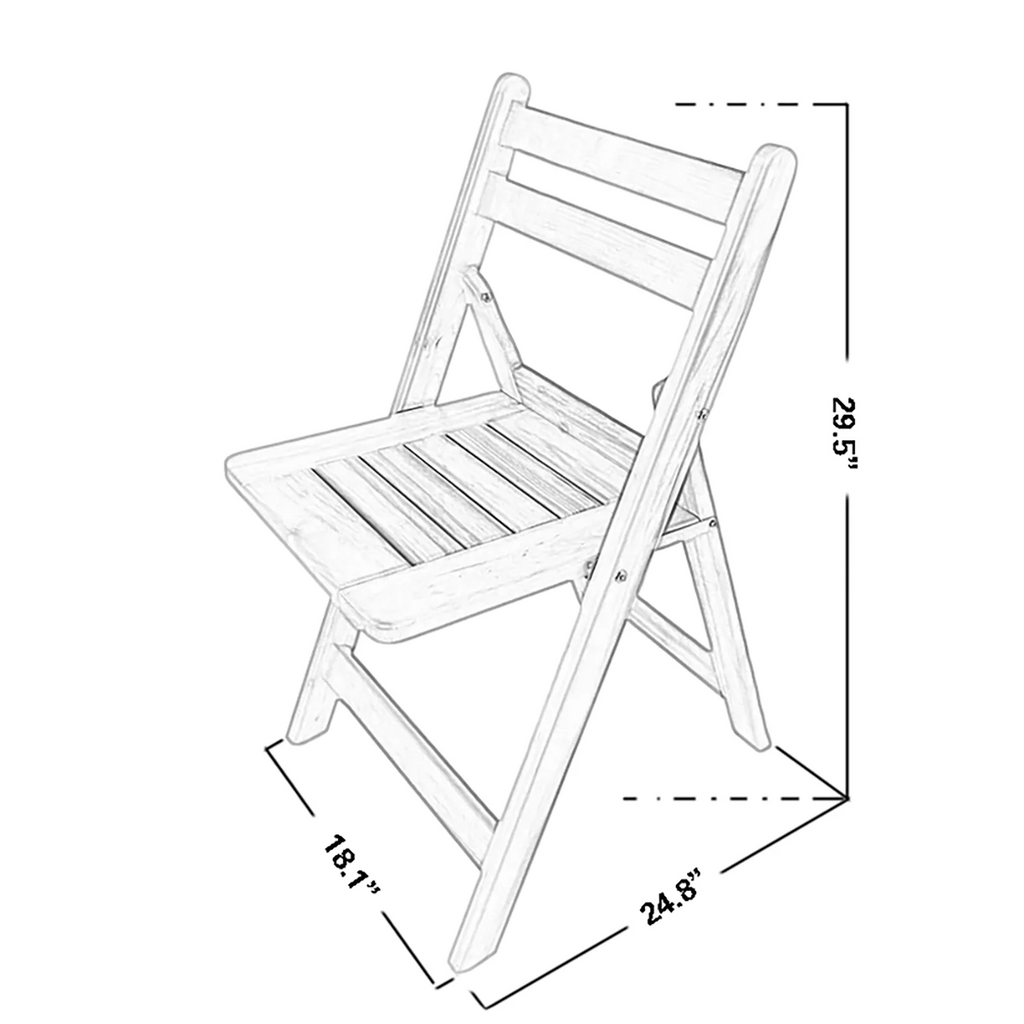 Wood Folding Chair Set of 2 W741