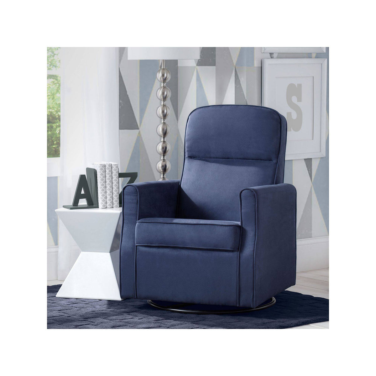 Navy Swivel Glider Rocker Chair Y397770