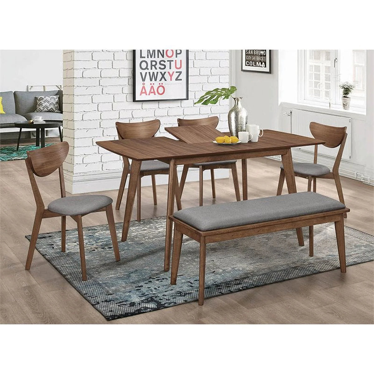 Extendable Dining Table in Natural Walnut K13467