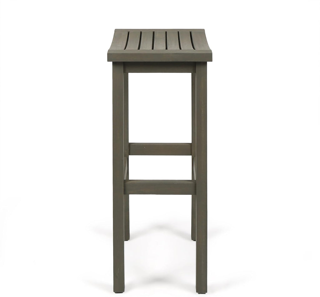 Grey Acacia Wood Barstools, 4-Pcs Set U3975