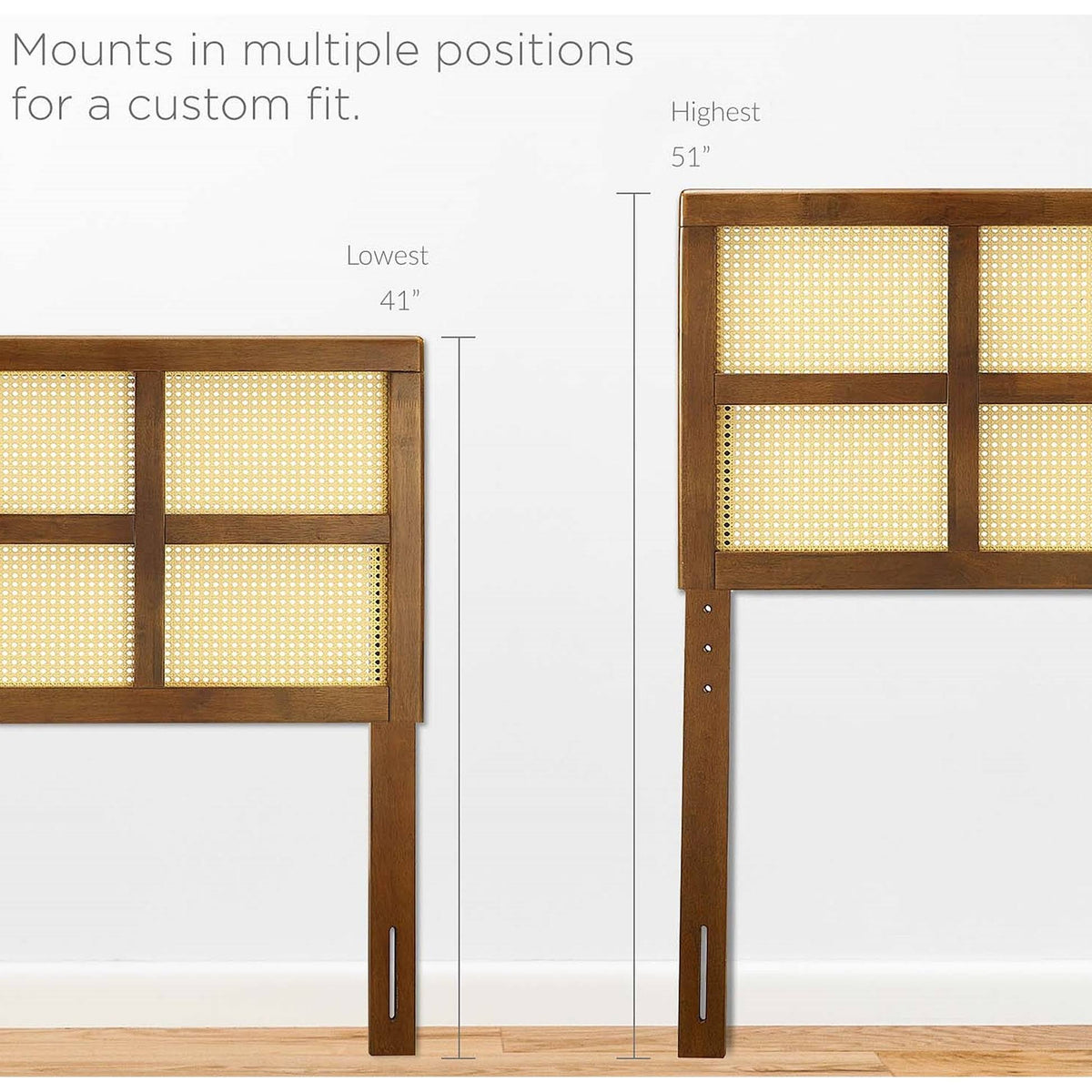 Queen Size Walnut Wooden Headboard G695