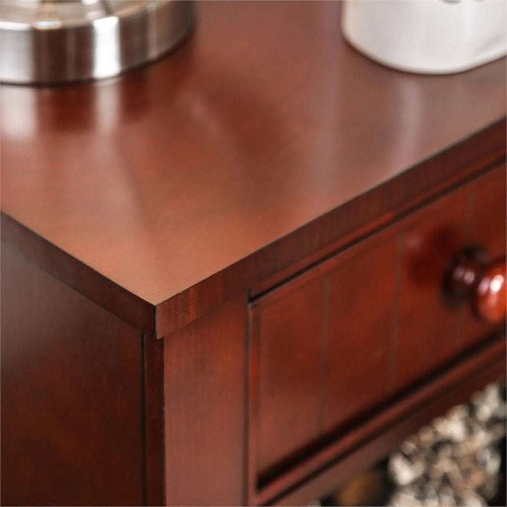 Solid Wood 1-Drawer Nightstand in Cherry N21499