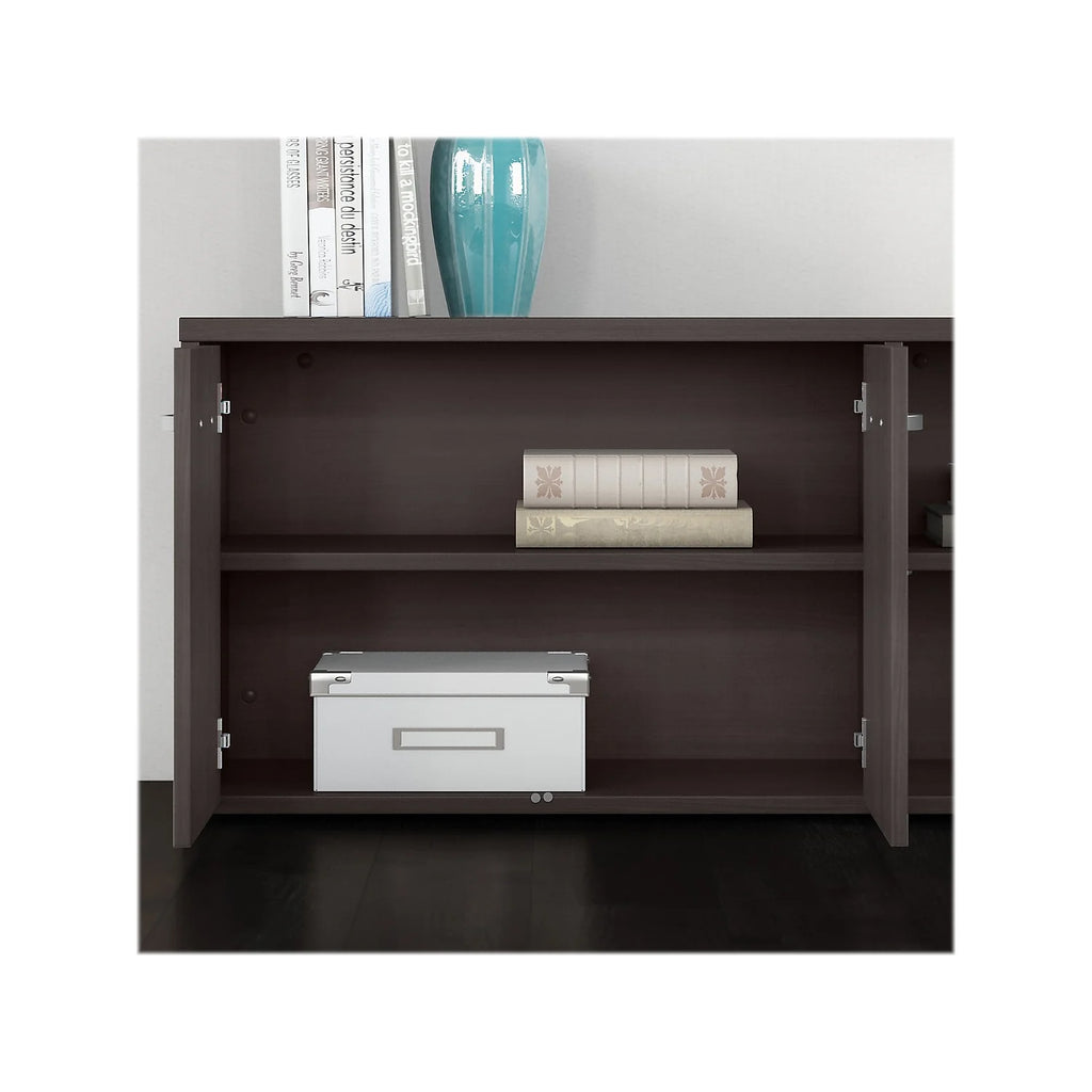 Storm Gray Storage Cabinet with Doors and Shelves M762