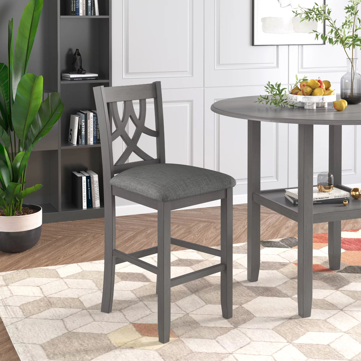 3 Piece Round Drop Leaf Dining Table Set with 2 Chairs A430870