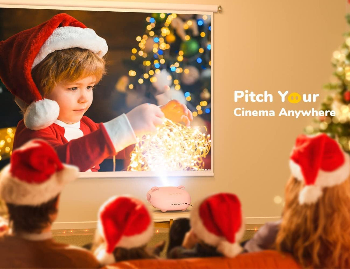 Mini Projector, Portable Video Projector with 1080P Supported and 300'' Display O80182
