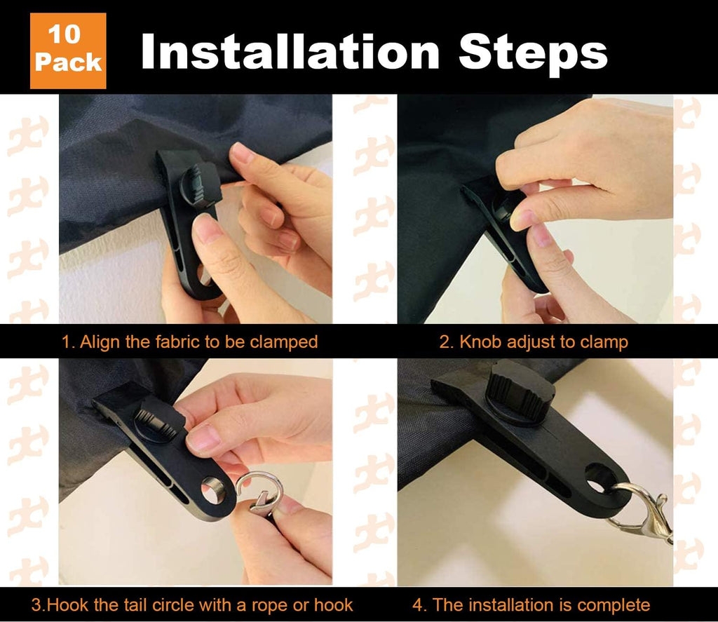 10 Pack Heavy Duty Reusable Tarp Clips Q7846