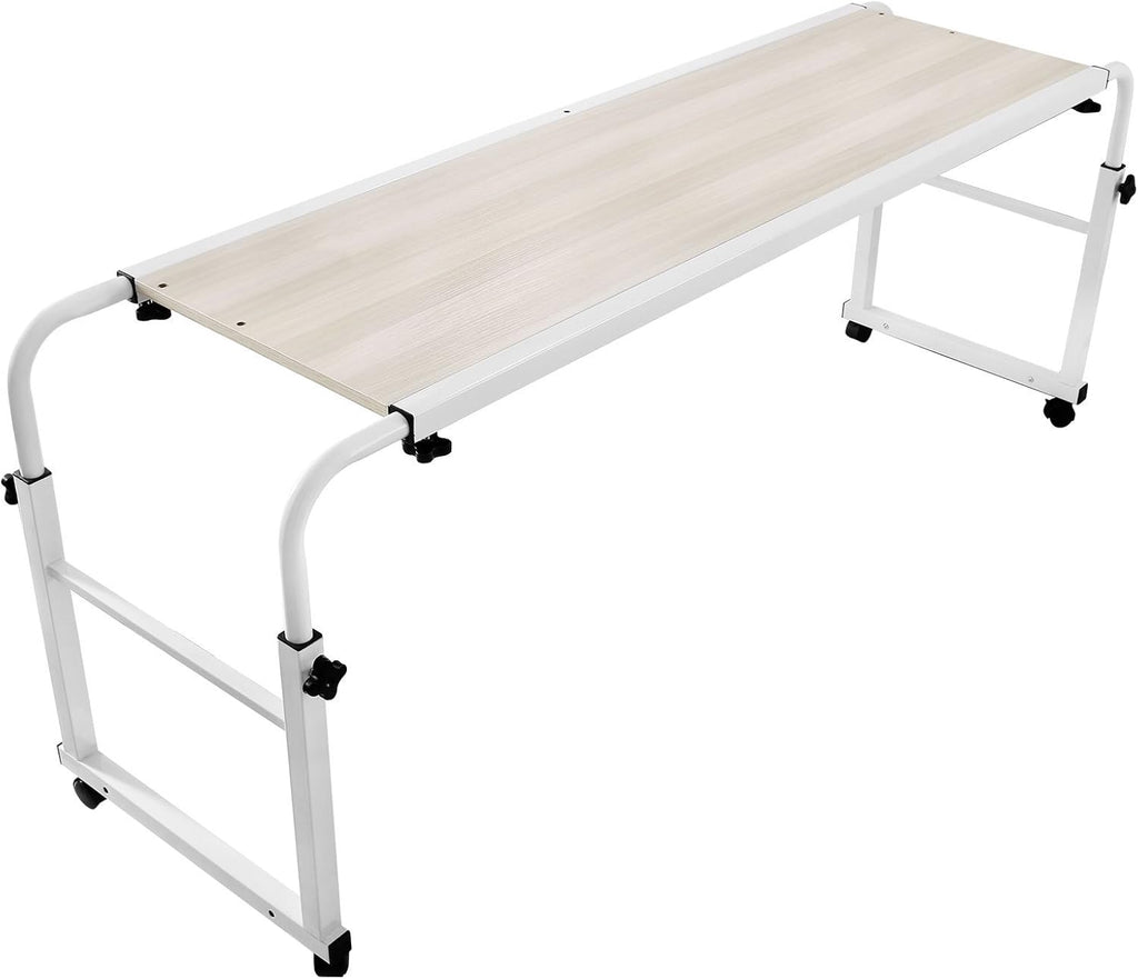 47 Inch Overbed Table with Wheels Rolling Bed Table Laptop Cart Computer Desk W1347