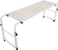 47 Inch Overbed Table with Wheels Rolling Bed Table Laptop Cart Computer Desk W1347
