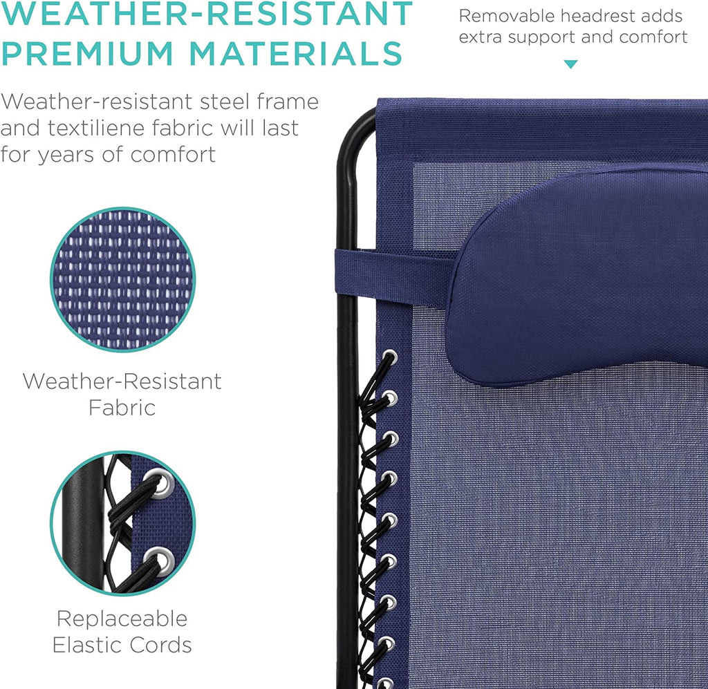 Oversized Zero Gravity Chair with Cup Holder and Pillow W3842