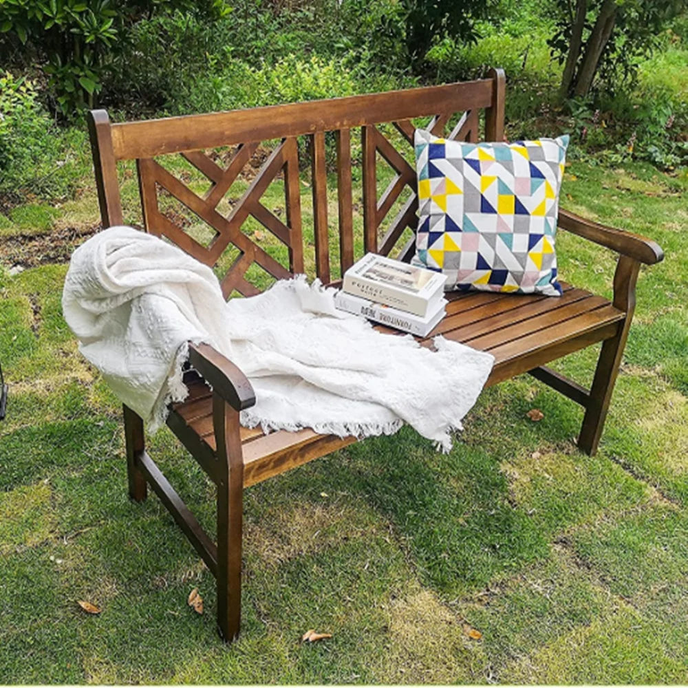 Brown Wood Patio Bench O739