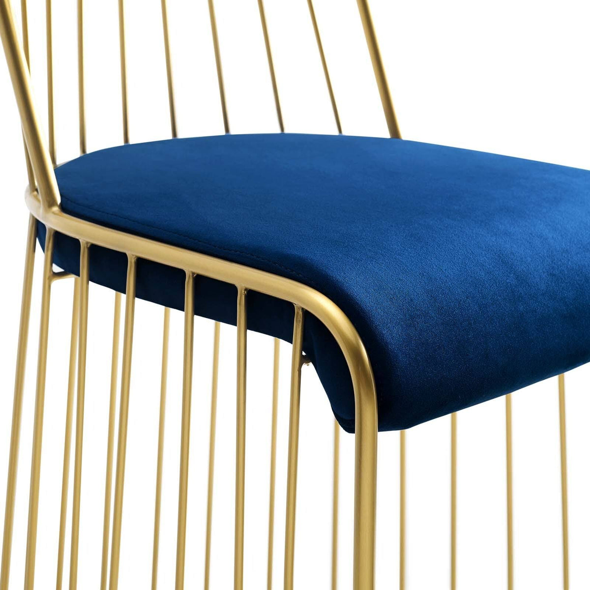 Gold Stainless Steel Velvet Bar Stool Q6884
