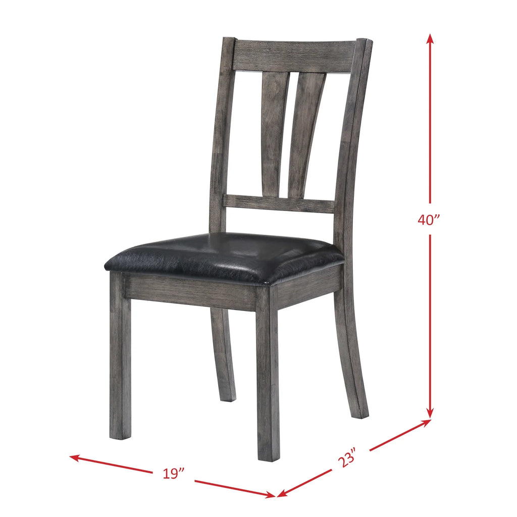 Gray Faux Leather Dining Chair Set of 2 A49922