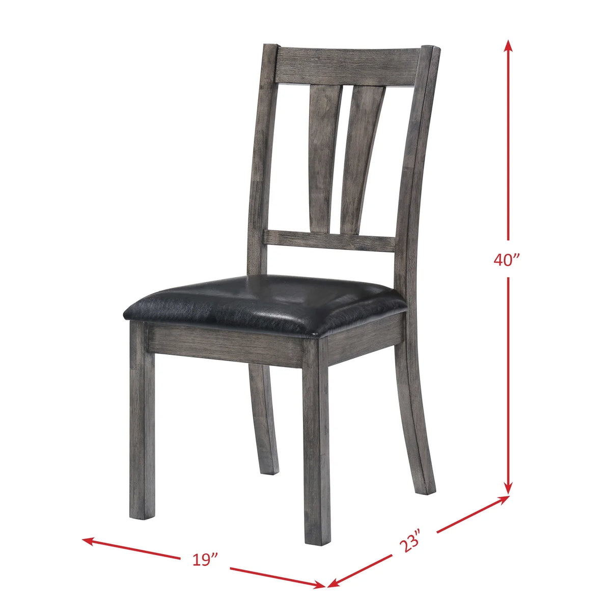 Gray Faux Leather Dining Chair Set of 2 A49922