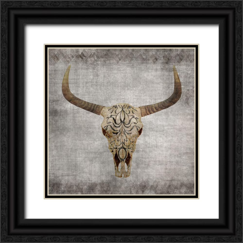 Black Ornate Wood Framed Art Print X5057