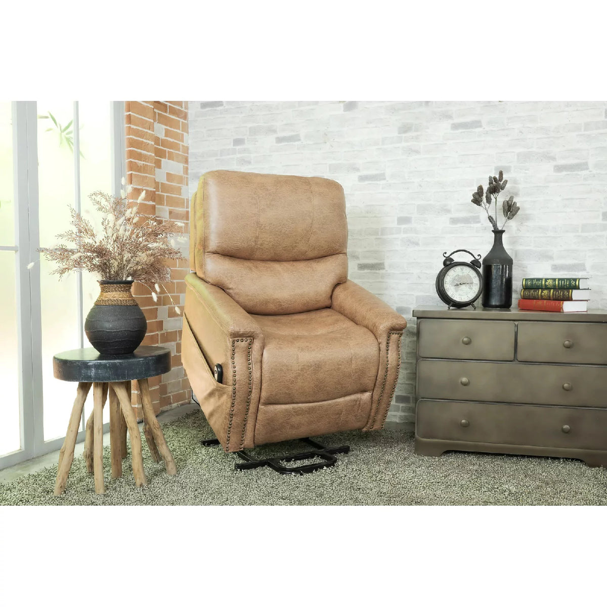 Microfiber Power Lift Recliner with Lumbar Support I85100