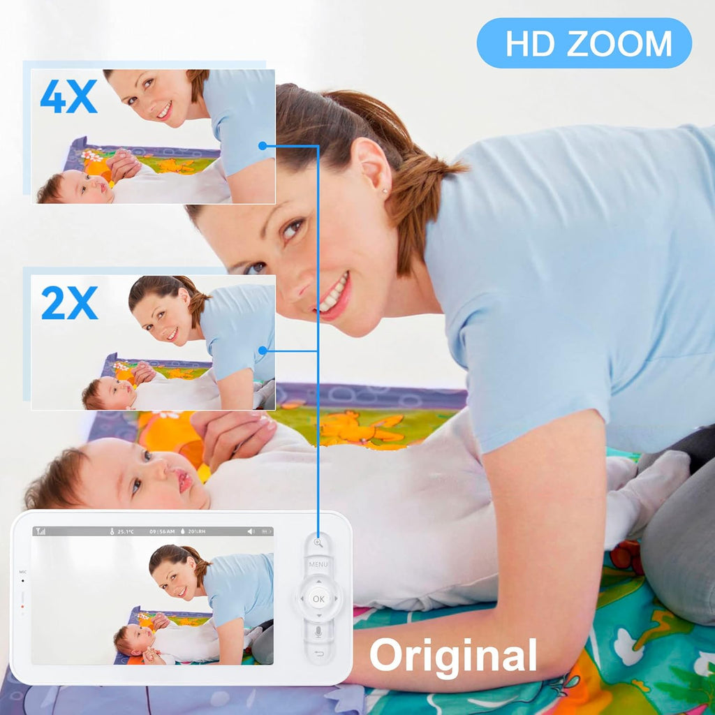 5" WiFi Baby Monitor with Camera and Audio, 1080p Camera and 720p Display D96608