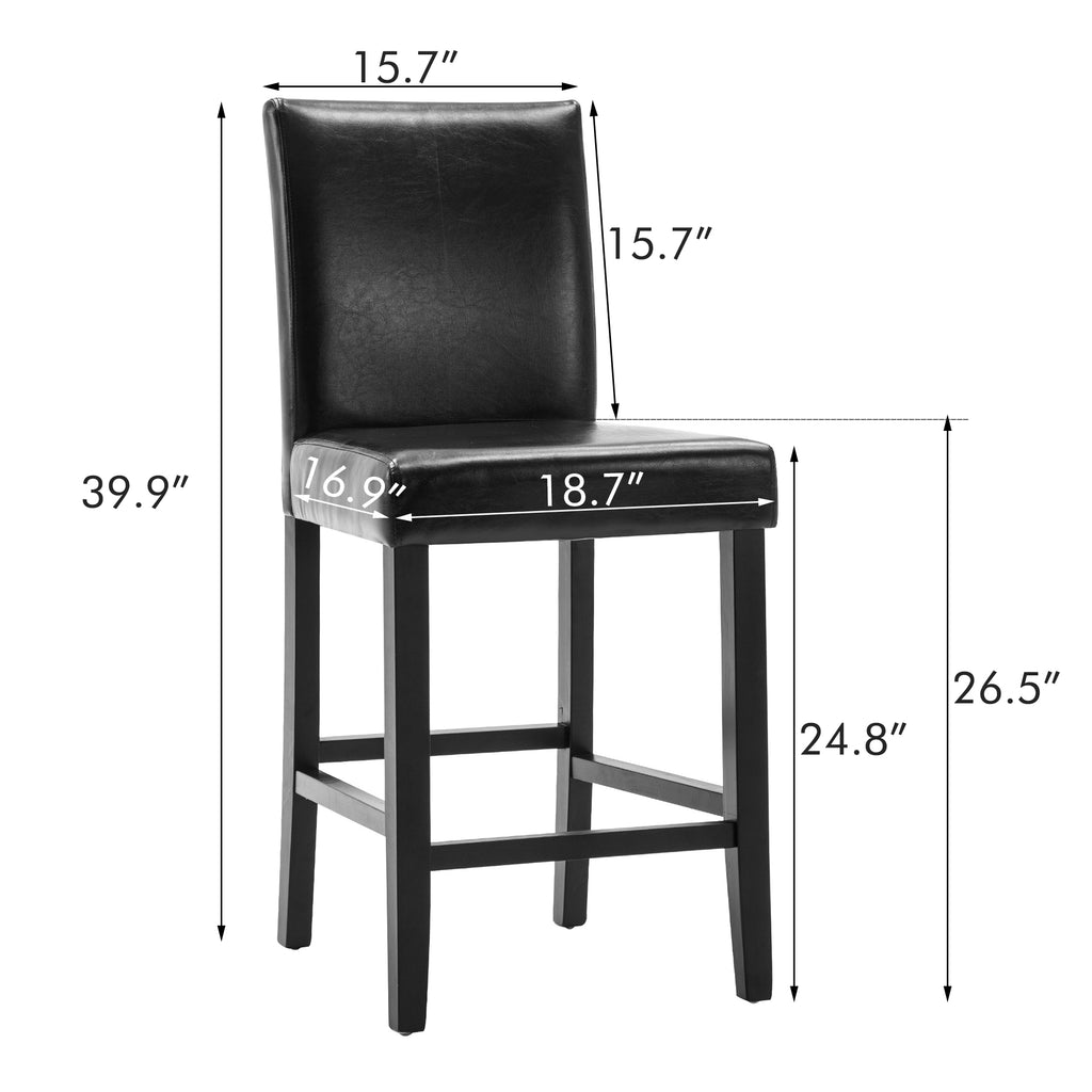 Black PU Leather Bar Stools, Set of 2 C969
