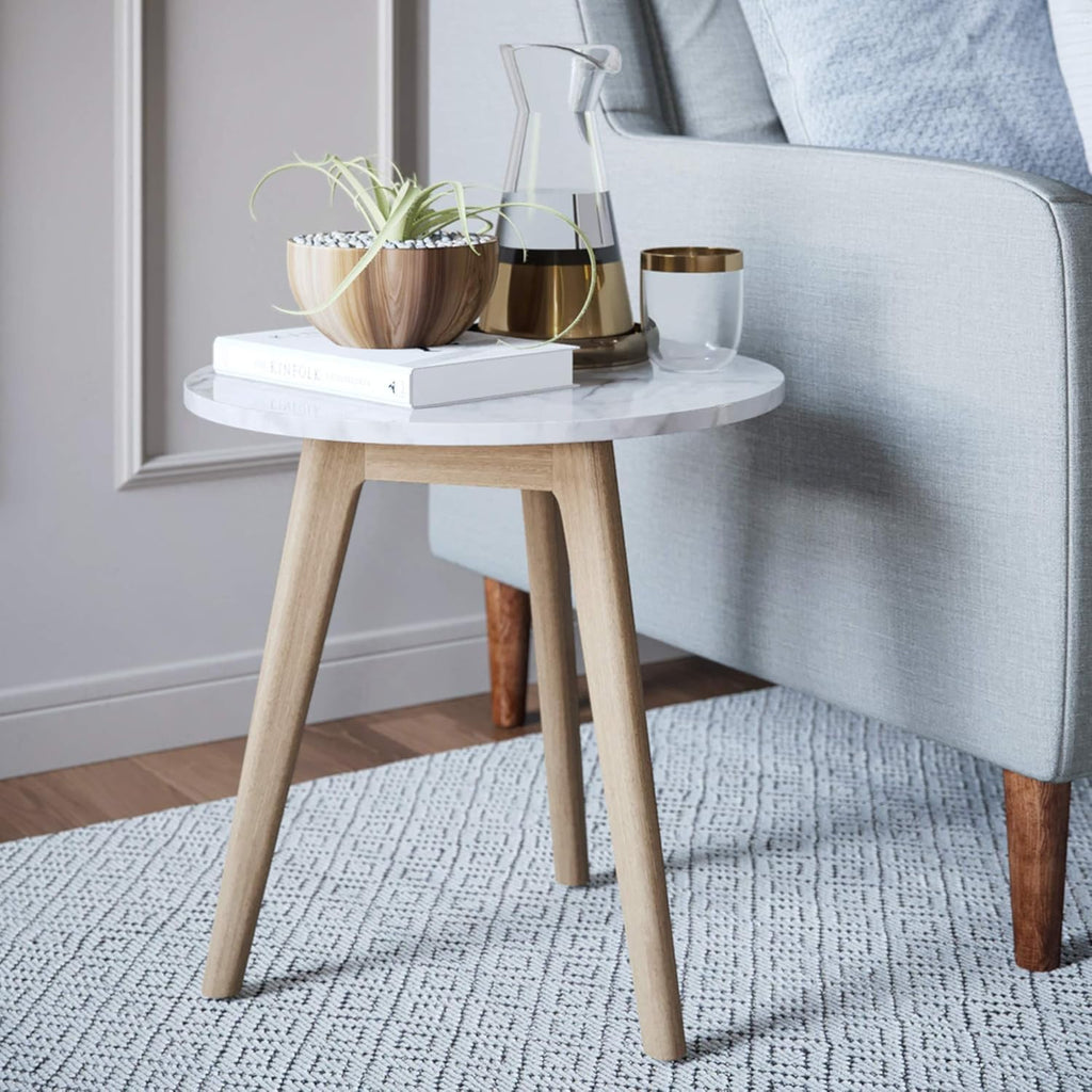 Light Brown Nightstand with Solid Wood Legs P3973