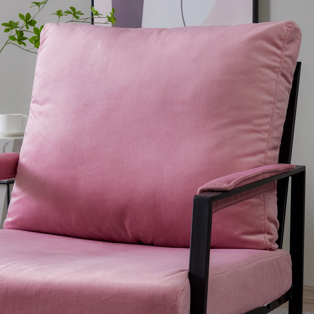 Pink Velvet Accent Armchair P137