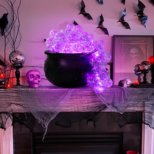 Halloween Decorations Indoor DIY Bubbling Cauldron Set Wooden Signs Gnomes Plush Bead Garland Tiered Tray Decor R895106