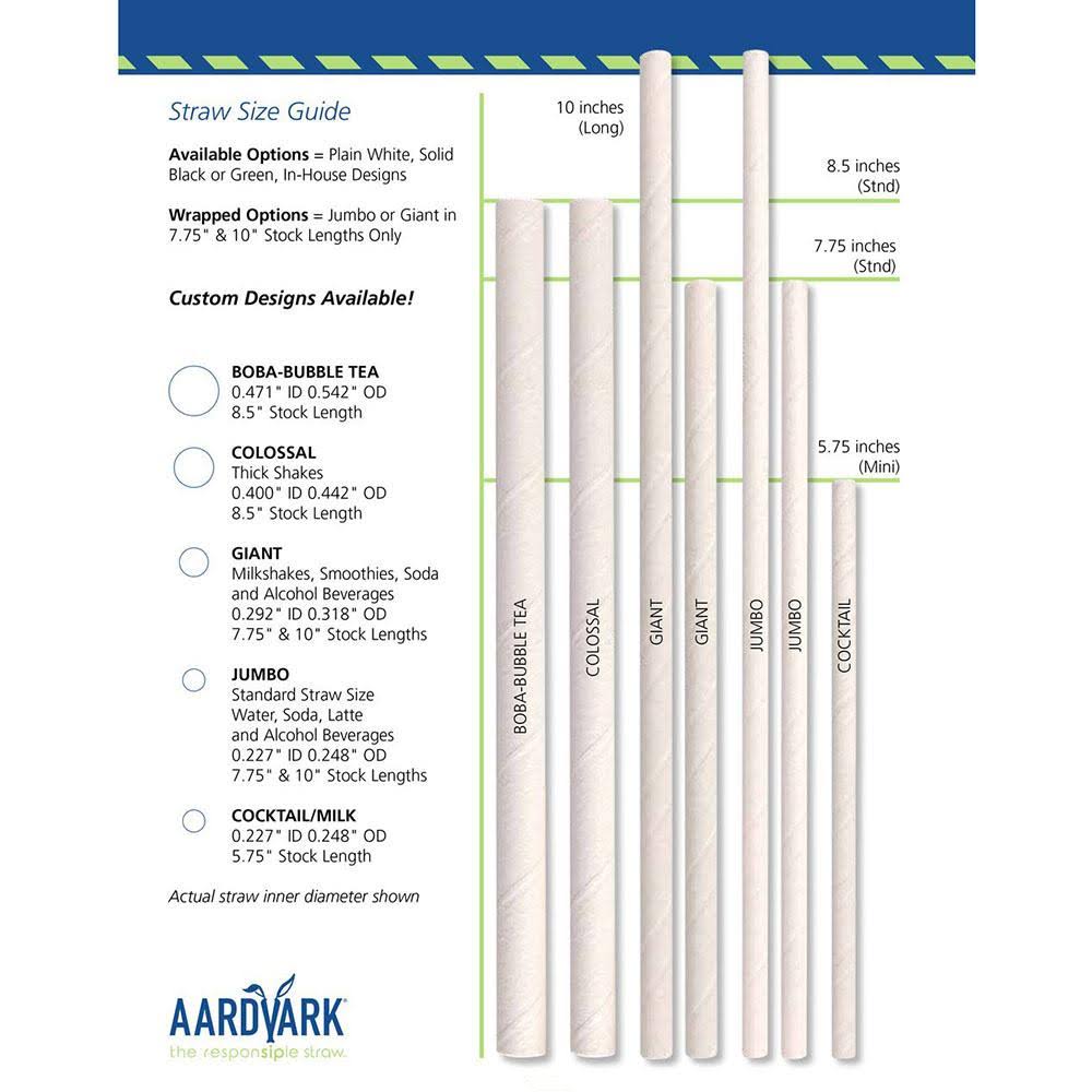 Black White Striped Paper Straw - 4800/Case M518920