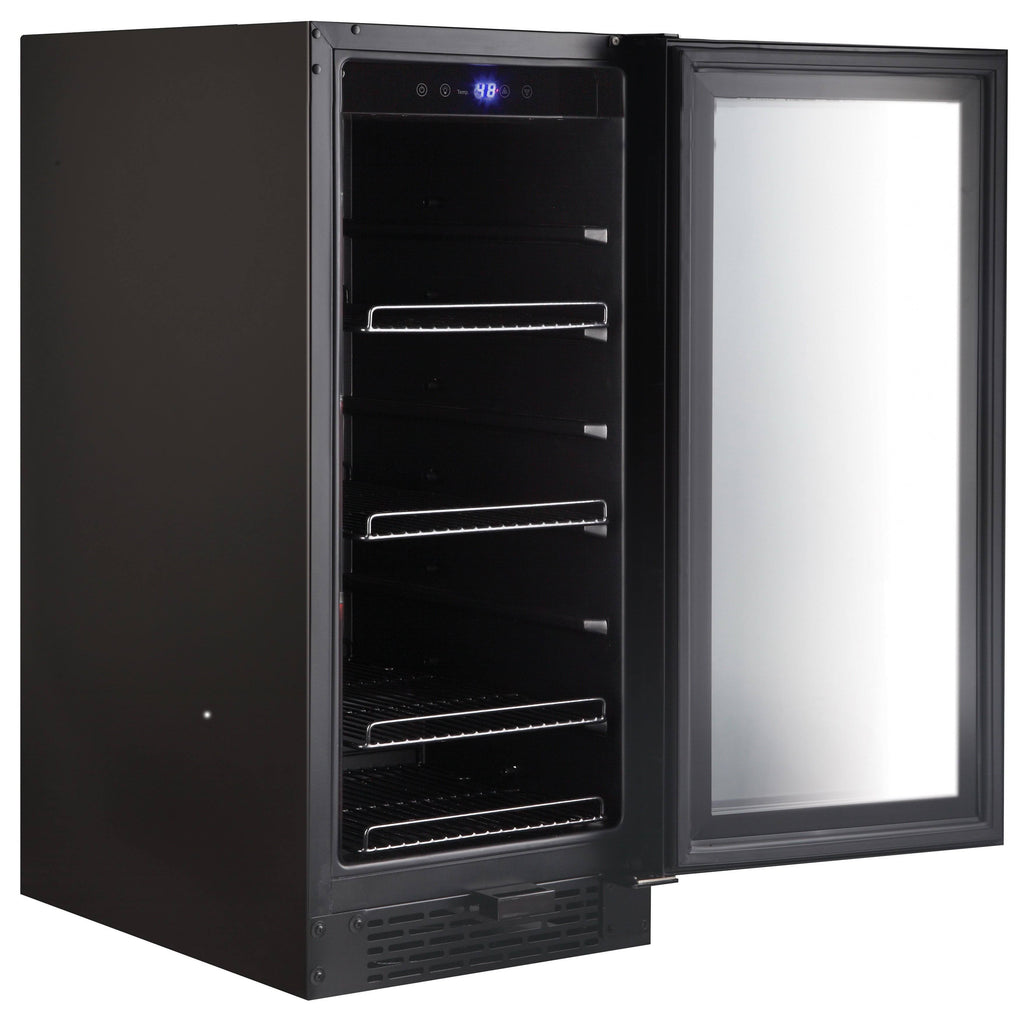 Black Glass 80-Can 3.4 Cu ft. Beverage Refrigerator M129539