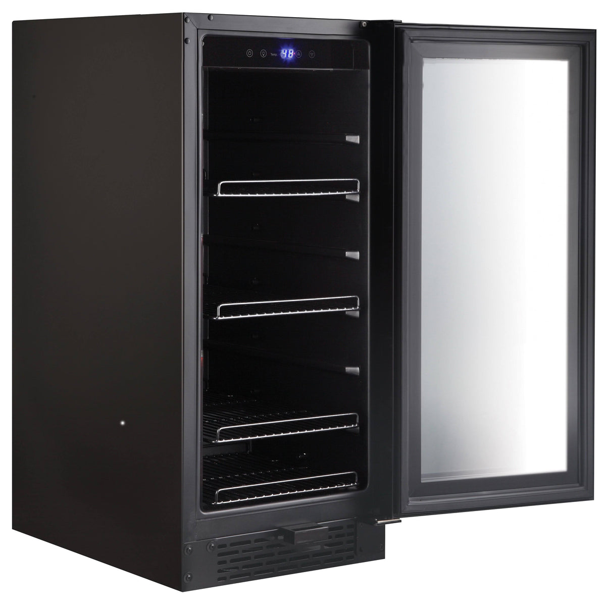 Black Glass 80-Can 3.4 Cu ft. Beverage Refrigerator M129539