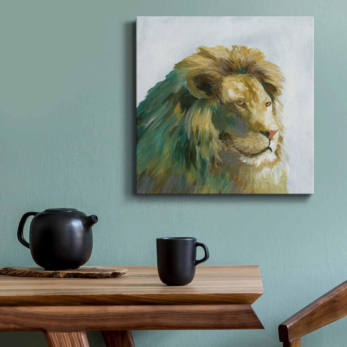 Jade Lion Gallery Wrapped Canvas 10X10 V99387
