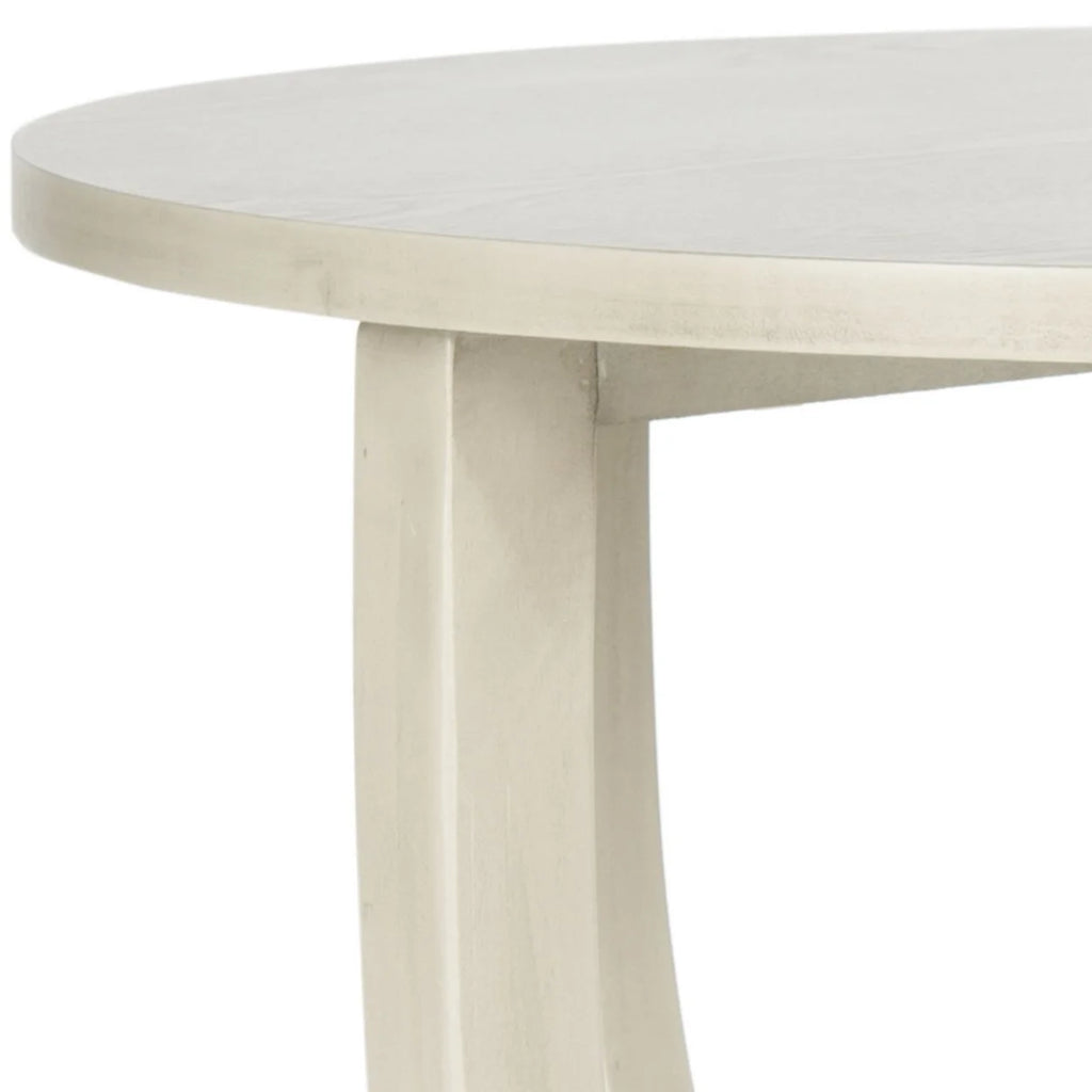 Antique White Round Pedestal Accent Table T33926