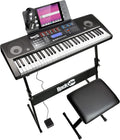 61 Key Keyboard Piano with Touch Display Kit, Keyboard Stand, Piano Bench, Sustain Pedal, Headphones P141